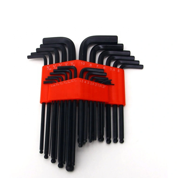 Adjustable 25PCS Stamped Allen Hex Key Set Curved Wrench