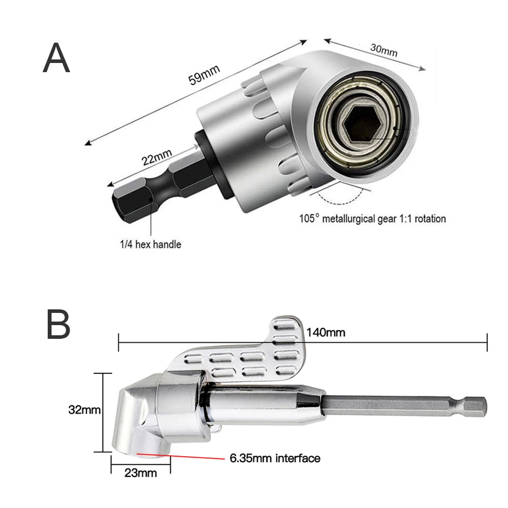 105 Angle Screwdriver Set Socket Holder Adapter Adjustable Hand Tools Angle Screw Driver Tool 1/4′′ Hex Bit Socket