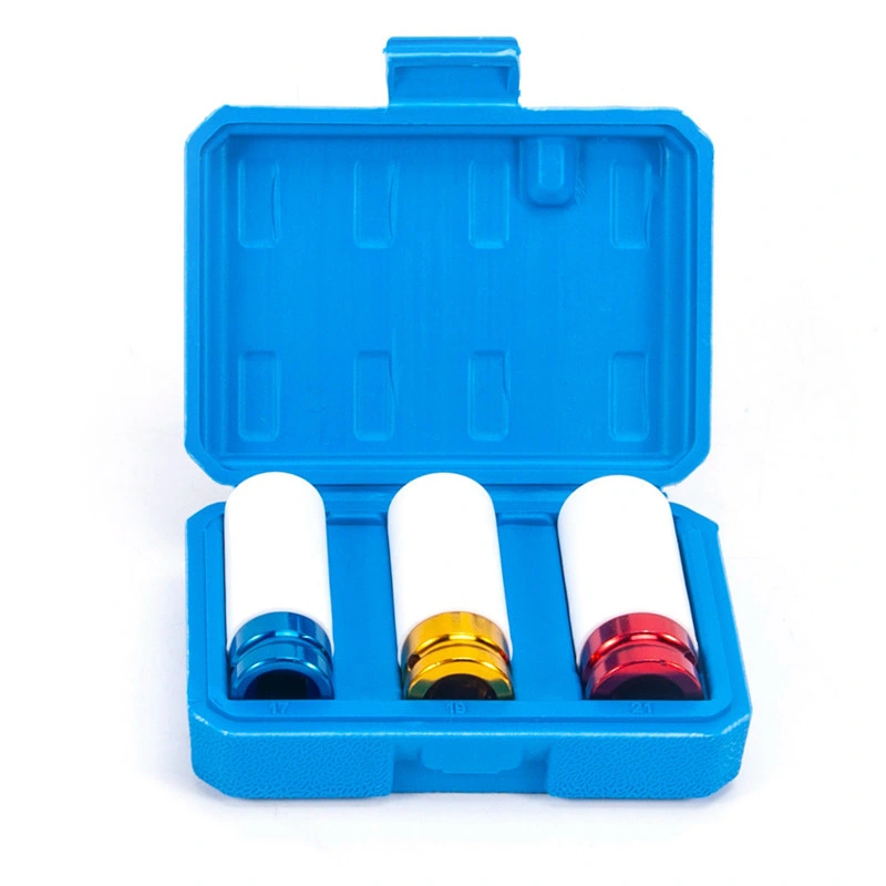 3PC 17-19-21mm 1/2" Drive Multi-Coloured Impact Socket Set Crmo Hand Tools Multicolor Socket