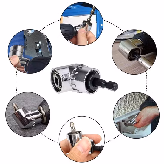 Conjunto de chave de fenda angular 105 Adaptador de suporte de soquete Ferramentas manuais ajustáveis ​​Ferramenta de chave de fenda angular 1/4 pol.