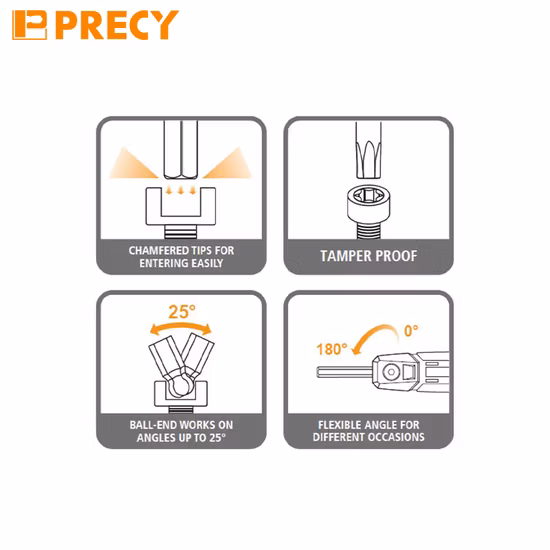 Conjunto de chaves hexagonais dobráveis ​​8 peças
